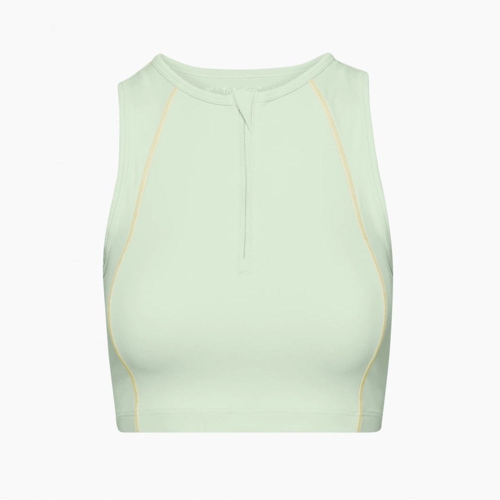 Aritzia TNAction Front Zip Cropped Workout Tank Top Sz M Mint Green